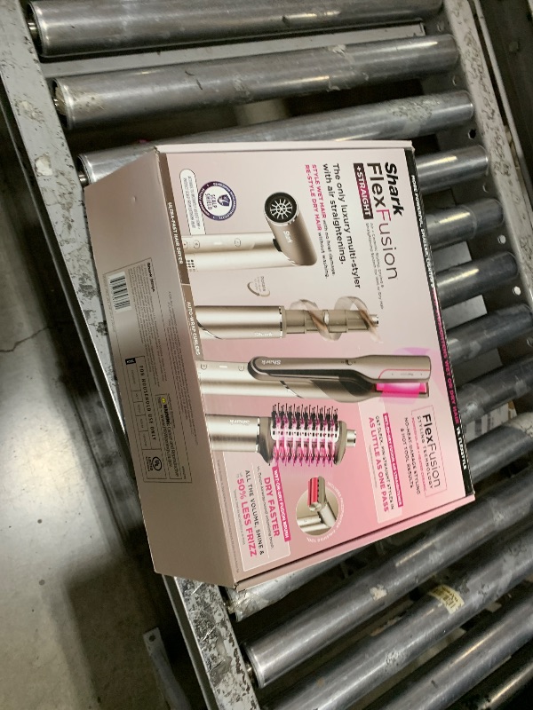 Photo 1 of Shark Flex Fusion Hair Straightener & Powerful Hair Dryer with Fusion Hair Brush, Air Styler with Auto-Wrap Hair Curlers, Concentrator, & Frizz Fighter, Metallic Mist, HD651S