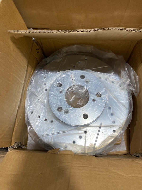 Photo 1 of PowerStop Front and Rear Brake & Caliper Kit for Honda Accord 2003-07 - Carbon-Fiber Ceramic Brake Pads + Drilled & Slotted Rotors + Red Powder Coated Calipers, KC2557