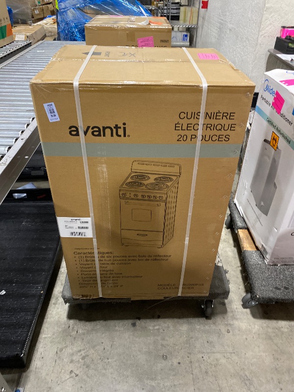 Photo 1 of (FACTORY SEALED) Avanti Electric Range Oven Compact Design, 2.1-Cu.Ft. Capacity with 4 Coil Burners, Framed Glass Oven Door, Storage Drawer and Broiler with Pan Perfect for Apartments, 20-Inch, Stainless Steel (FACTORY SEALED)
