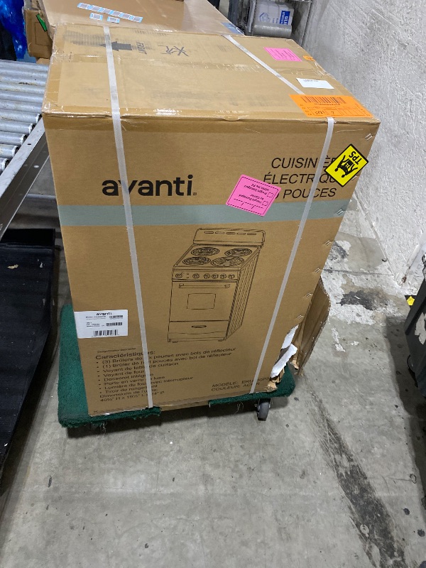 Photo 1 of (FACTORY SEALED)Avanti Electric Range Oven Compact Design, 2.1-Cu.Ft. Capacity with 4 Coil Burners, Framed Glass Oven Door, Storage Drawer and Broiler with Pan Perfect for Apartments, 20-Inch, Stainless Steel(FACTORY SEALED)