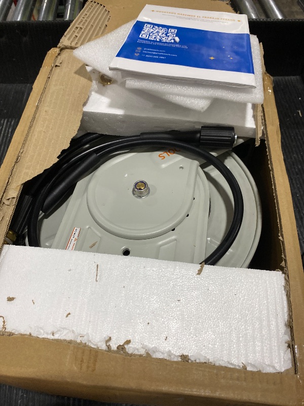 Photo 1 of Giraffe Tools Pressure Washer Hose Reel 65ft, Power Washer Hose Reel, Pressure Washer Retractable Hose Reel, Heavy Duty, Wall/Floor Mounted, 2600 PSI