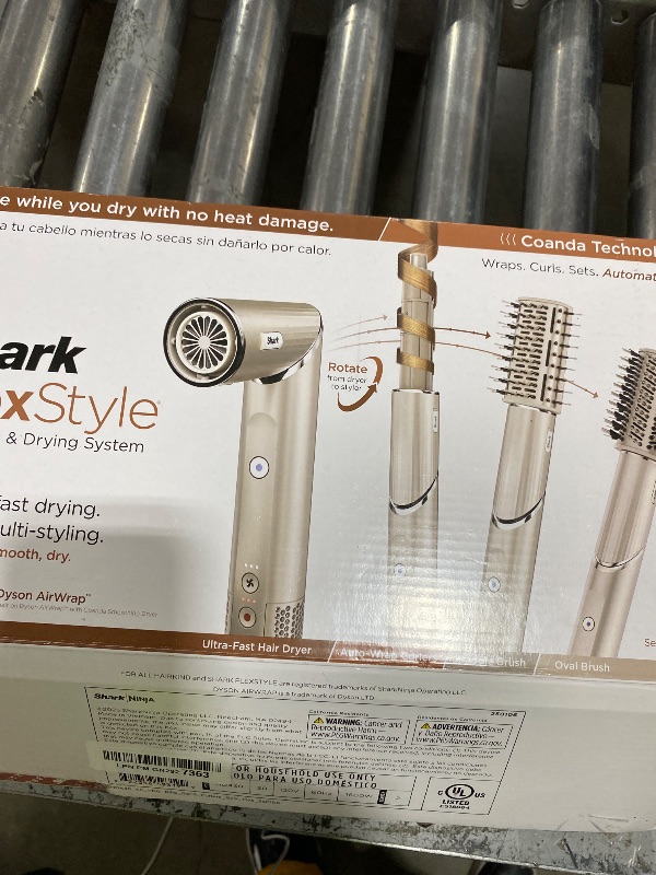 Photo 1 of Shark FlexStyle Air Styling & Drying System, Powerful Hair Dryer Brush & Multi-Styler with Auto-Wrap Curlers, Paddle Brush, Oval Brush, Concentrator Attachment, Stone, HD430