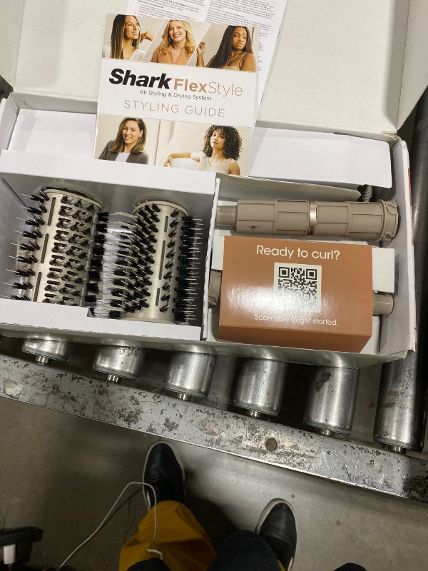 Photo 1 of Shark FlexStyle Air Styling & Drying System, Powerful Hair Dryer Brush & Multi-Styler with Auto-Wrap Curlers, Paddle Brush, Oval Brush, Concentrator Attachment, Stone, HD430