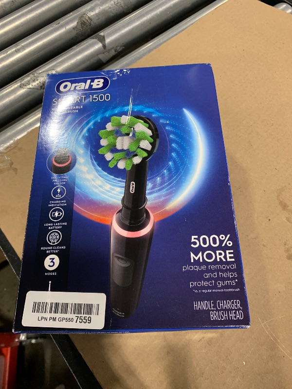 Photo 1 of Oral-B Smart 1500 Electric Power Rechargeable Battery Toothbrush, Black