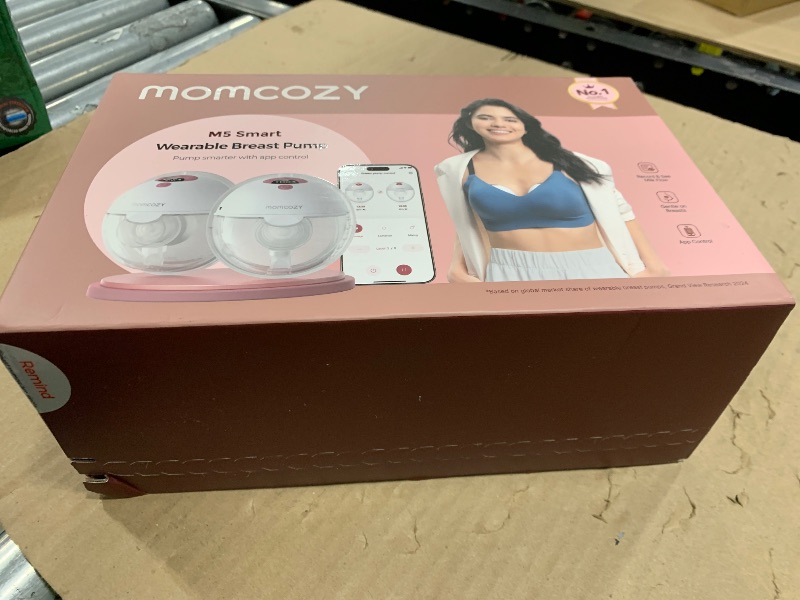 Photo 1 of Momcozy M5 Smart APP Controlled Wearable Breast Pump, Hands-Free Wireless Electric Pump, 3 Modes 9 Suction Levels, BPA-Free, Portable Lightweight, 24mm Flange, 2-Pack Cozy Red
