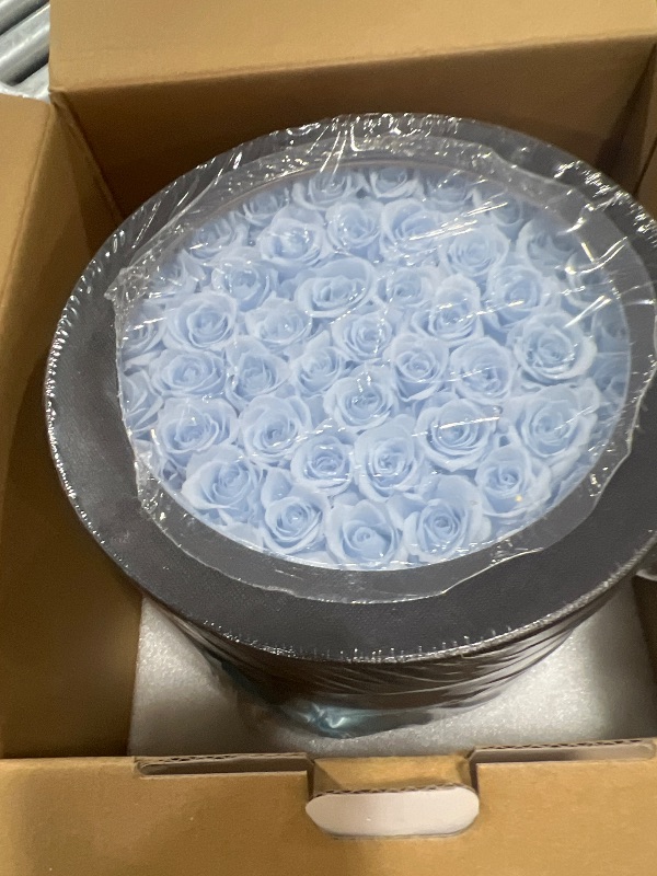 Photo 1 of Moss Heart 50 Petite Preserved Roses, Designer Round Box, Real Forever Roses Last 1+ Year, Premium Gift for Women, Wife, Girlfriend, Mother’s Day, Birthday, Anniversary, Valentine’s Day