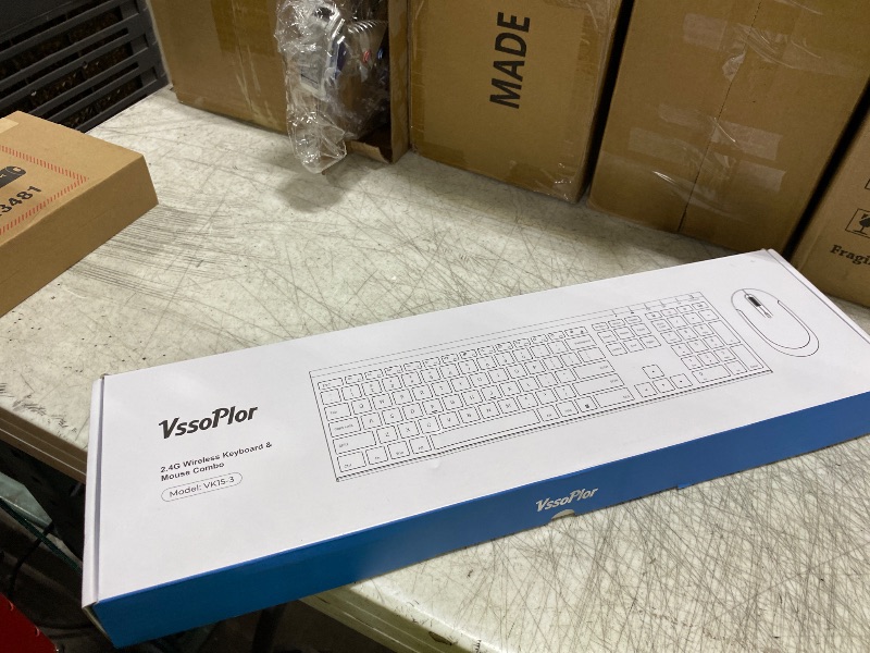 Photo 1 of Wireless Keyboard and Mouse, Vssoplor 2.4GHz Rechargeable Compact Quiet Full-Size Keyboard and Mouse Combo with Nano USB Receiver for Windows, Laptop, PC, Notebook-Black