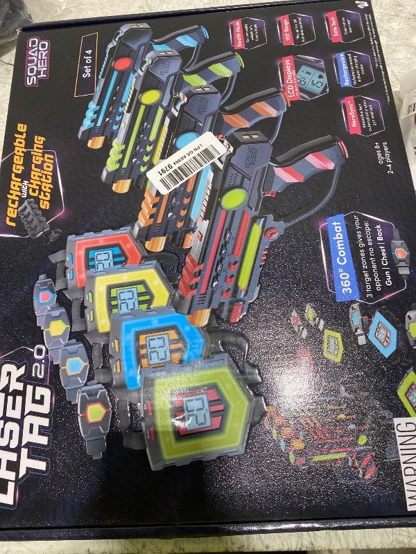 Photo 1 of Squad Hero Rechargeable Laser Tag 360° Sensors + LCDs - Set of 4 - Birthday Gift Ideas for Kids Teens & Adults Boys & Girls Family Fun - Cool Teenage Lazer Group Activity, Teen Gifts Ages 8+ Year Old