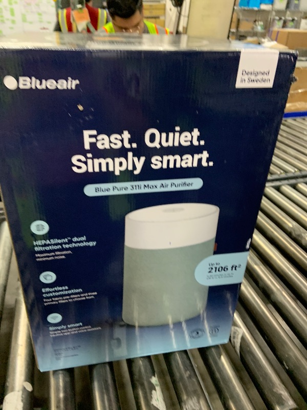 Photo 1 of BLUEAIR Blue Pure 311i Max Smart Air Purifier for Medium Rooms up to 1,800 Sq Ft HEPASilent Air Cleaner for Pets Allergies Smoke & Dust WiFi Air Purifier with Auto Mode Quiet Air Purifier for Bedroom