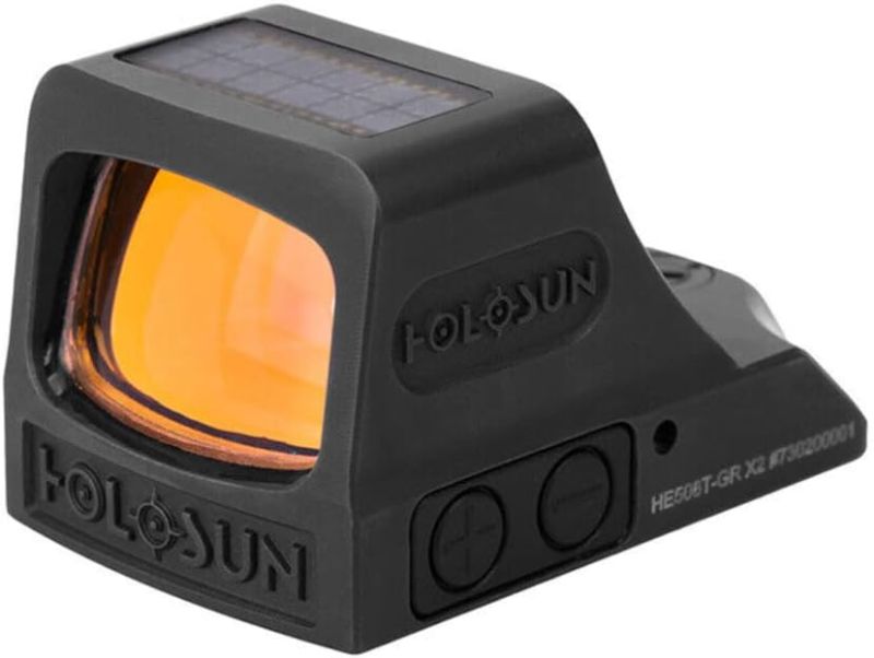 Photo 1 of HOLOSUN HE508T X2 Multi-Reticle 2 MOA Dot & 32 MOA Circle Open Reflex Pistol Sight - Solar Failsafe Shake-Awake Durable Titanium Handgun Sight with Multilayer Reflective Glass - Green/Red Dot Options
