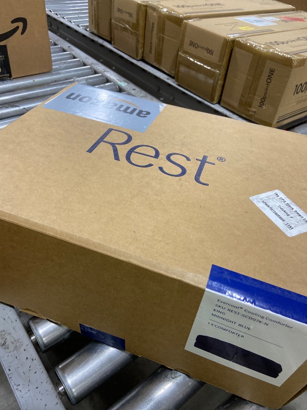 Photo 1 of REST® Evercool® Cooling Comforter, King/Cali King, Blanket for Hot Sleepers, All Season Bedding to Keep Cool for Night Sweats, Breathable Lightweight Duvet, 106x90 Inches, Midnight Blue