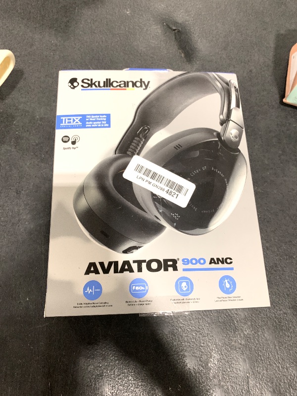 Photo 1 of Skullcandy Aviator 900 ANC Wireless Over-Ear Bluetooth Headphones, THX Spatial Audio with Head Tracking, Adaptive Noise Cancelling, Up to 60 Hours Battery, Microphone for iPhone Android - True Black
