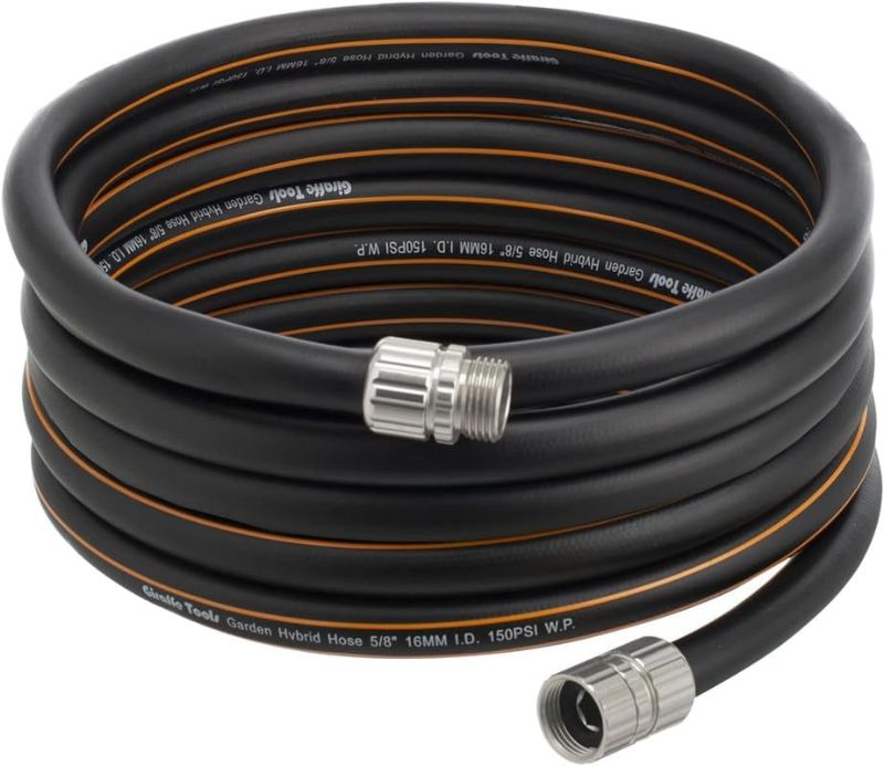 Photo 1 of Giraffe Tools Garden Hose 5/8", Custom Length, Heavy Duty, No Kink, Flexible, Rubber Garden Hose, Leakproof Water Hose, 600 Burst PSI, 30ft Male to Female Hose