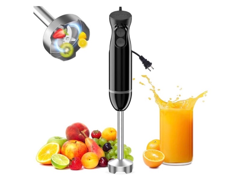 Photo 1 of Bonsenkitchen Hand Blender, Immersion Blender with 2 Mixing Speed, Electric Handheld Mixer Portable Stick Mixer with Stainless Steel Blades for Soup, Smoothie, Puree, Baby Food
