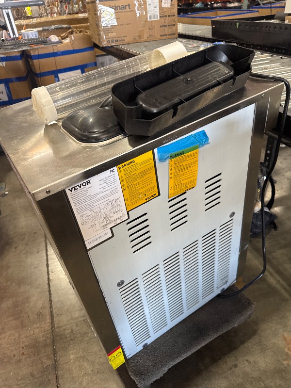 Photo 1 of VEVOR Commercial Ice Cream Maker, 22-30L/H Yield, Countertop Soft Serve Machine with 2x6L Hopper 2L Cylinder LCD Panel Puffing Shortage Alarm, Frozen Yogurt Maker for Restaurant Snack Bar, Silve