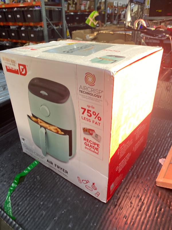 Photo 1 of Dash Tasti-Crisp™ Air Fryer - AirCrisp® Technology - Compact Design with Adjustable Temperature Control - Nonstick Fry Basket & Auto Shut-Off Feature - 2.6 Quarts - Aqua