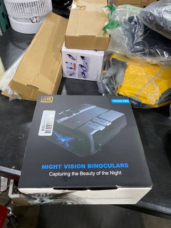 Photo 1 of VABSCE Night Vision Goggles, True 4K Night Vision Binoculars, Built-in Powerful Focusable IR, 6000mAh Rechargeable Battery, Super Large Display, Long Viewing Range, Free 64GB Card (Carbon Black)