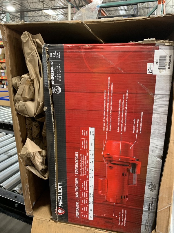 View 3 of Red Lion RL-SPRK-200-BR, 230 Volt, 2HP, 77 GPH Sprinkler/Irrigation Pump with Brass Impeller, Red, 97102002 and Blue Devil Adjustable Motor Cover, water resistant