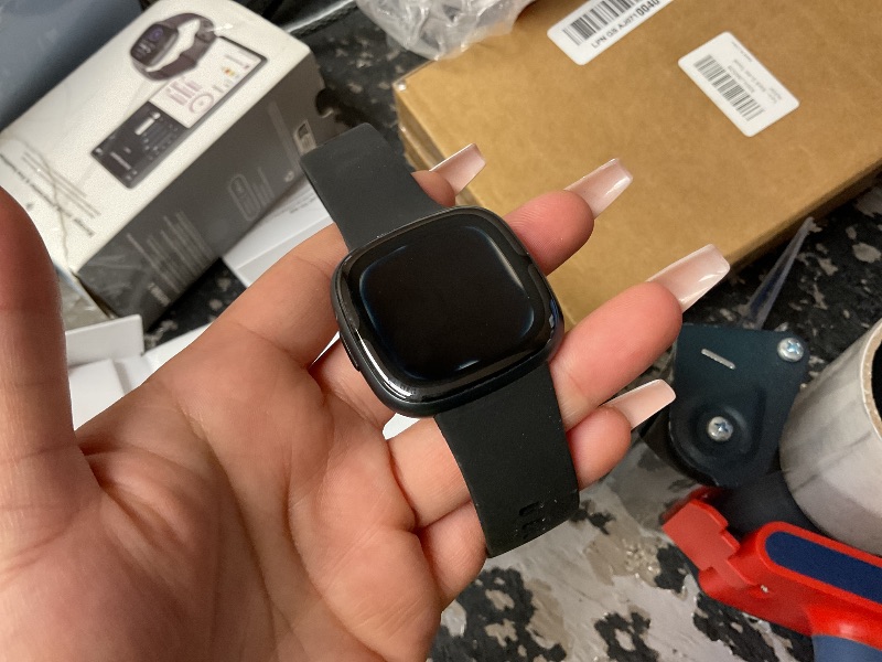 Photo 5 of Fitbit Sense 2 Advanced Health and Fitness Smart Watch (Grey/Graphite) with Manage Stress, ECG, SpO2, GPS, 2 Sizes Bands, Bundle with Charger Dock, Wall Adapter, 2 Screen Protectors & PremGear Cloth
