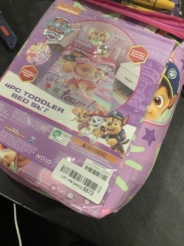 View 2 of Paw Patrol Skye We're A Team 4 Piece Toddler Bedding Set - Includes Comforter, Sheet Set - Fitted + Top Sheet + Reversible Pillow Case for Girls Bed, Pink
