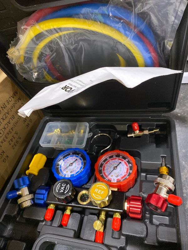 Photo 1 of VEVOR 4 Way AC Gauge Set for R134A/R22/R12/R410A Refrigerants