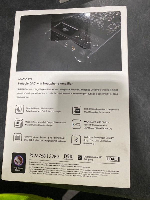 Photo 1 of Questyle Sigma Pro Bluetooth 5.4 Headphone Amplifier USB DAC AMP with LDAC