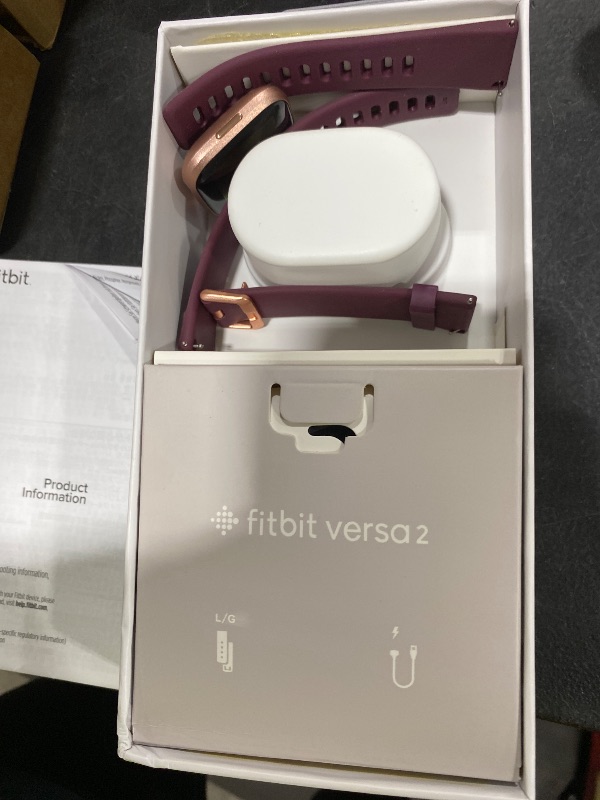 Photo 1 of Fitbit Versa 2 Smartwatch Bordeaux/Copper Rose