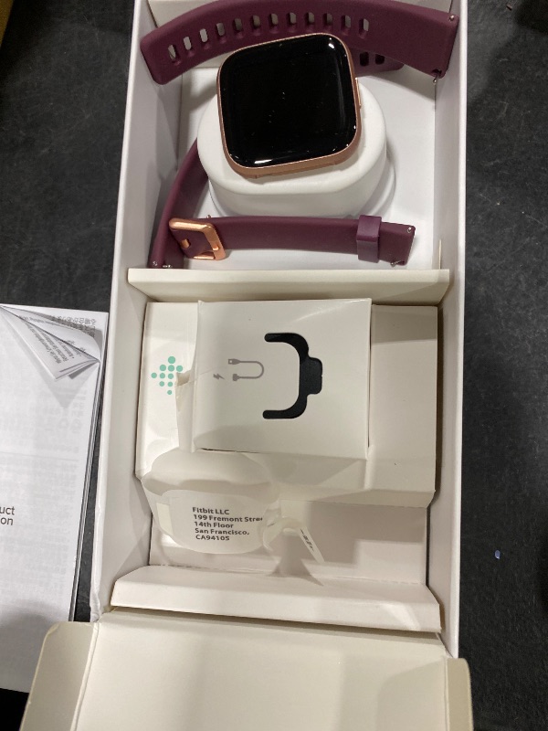 Photo 1 of Fitbit Versa 2 Smartwatch Bordeaux/Copper Rose