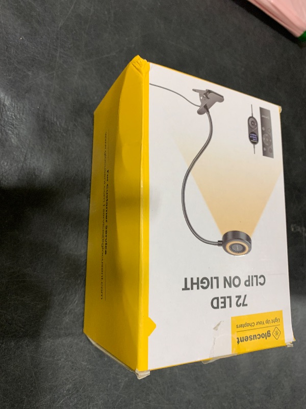 Photo 1 of Glocusent 72 LED Clip on Reading Light with Remote, Amber Book Light
