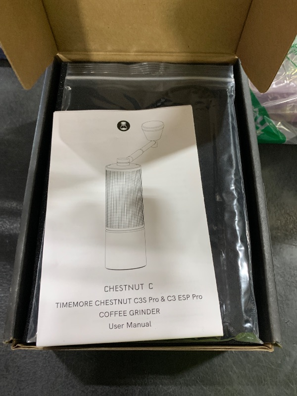 Photo 1 of TIMEMORE Chestnut C3S Pro Manual Coffee Grinder, Stainless Steel S2C Conical Burr Coffee Grinder, Hand Coffee Grinder with Foldable Handle, Adjustable Grind Setting for Travel/Camping/Home, Black