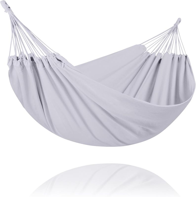 Photo 1 of SUNCREAT Medium Size Tree Hammocks for Outside, Light Gray | Patio Hammock without Stand