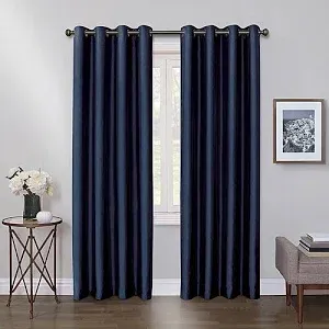 Photo 1 of Blue Blackout Curtains Set of 2,Thermal Insulated 52 x 84 Inch Room Darkening Window Drapes with Grommet Top, Noise Reducing Privacy Curtains for Bedroom and Living Room