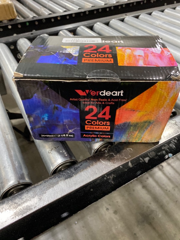 Photo 1 of Verdeart Acrylic Paint Set - 24 Colors 2 oz/59 ml Acrylic Paints for Professional Artists with 10 Brushes , Art Supplies for Painting Canvas Rock Wood Ceramic Glass Art Craft Painting, Rich Pigments Lasting Quality for Beginners