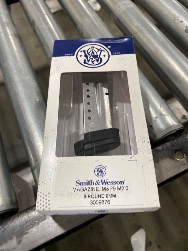 Photo 1 of SMITH & WESSON 9mm 8Rd Stainless Steel Magazine with Finger Rest Fits Shield M2.0 (3009876)