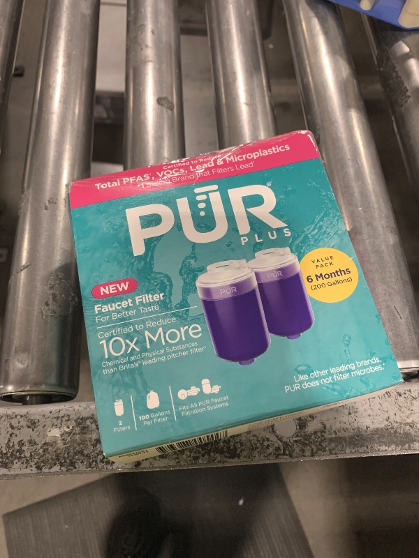 Photo 1 of PUR Plus Faucet Mount Replacement Filter 2-Pack, Genuine PUR Filter, 3-in-1 Powerful, Natural Mineral Filtration, Lead Removal, 6-Month Value, Blue (RF99992)