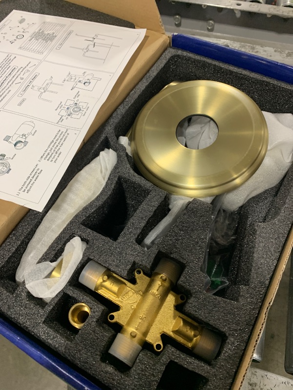 Photo 1 of DIFEINI Tub Shower Faucet Combo Set with Tub Spout, Brushed Gold