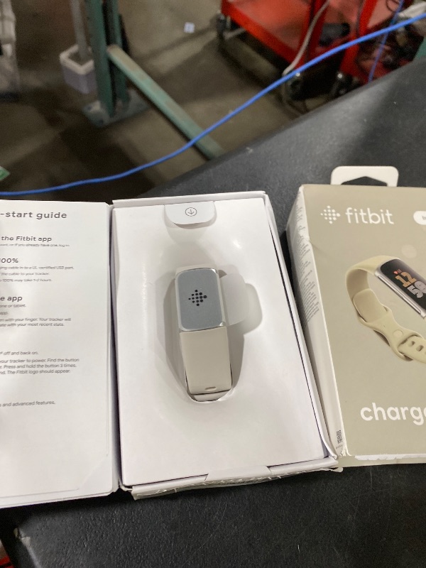 Photo 1 of Google Fitbit Charge 6 - Fitness Tracker - Porcelain/Silver