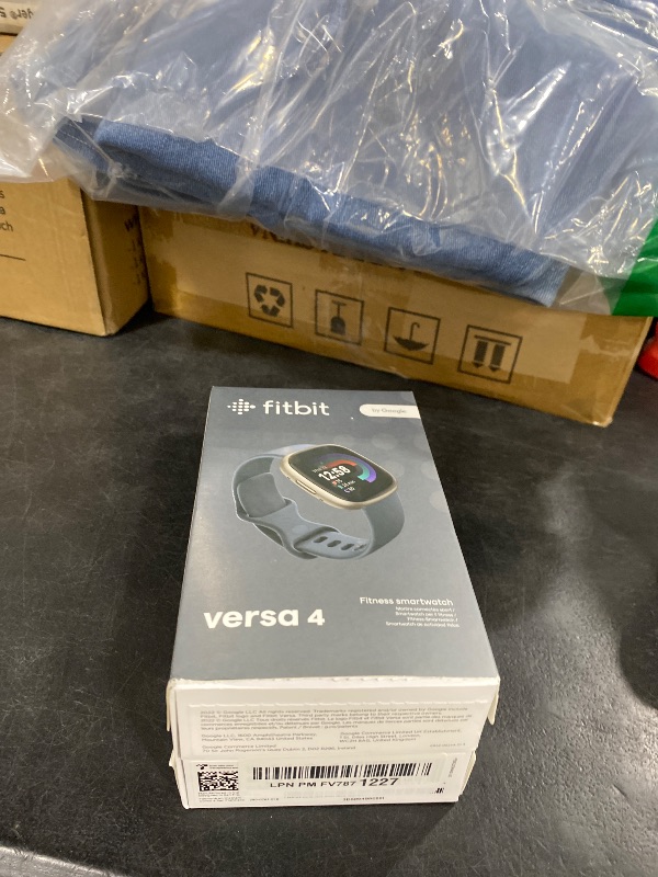 Photo 1 of Google Fitbit Versa 4 Fitness Smartwatch, - Waterfall Blue/Platinum