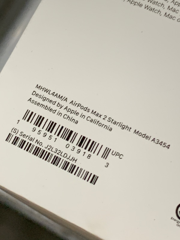 Photo 1 of Apple AirPods Max 2 Wireless Over-Ear Headphones, Active Noise Cancellation, Adaptive Audio, Personalized Spatial Audio, Live Translation, Bluetooth Headphones for iPhone – Starlight