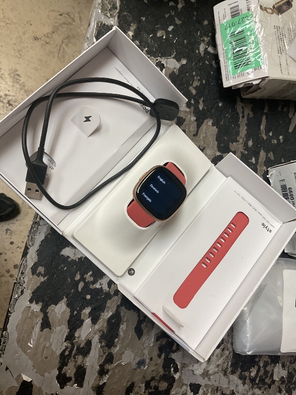 Photo 1 of Google Fitbit Versa 4 Fitness Smartwatch - Pink Sand/Copper Rose