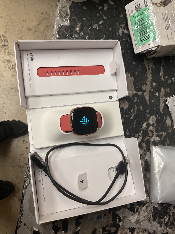 Photo 1 of Google Fitbit Versa 4 Fitness Smartwatch - Pink Sand/Copper Rose