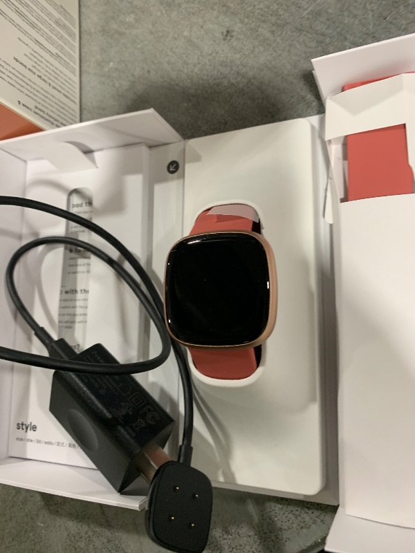Photo 1 of Google Fitbit Versa 4 Fitness Smartwatch - Pink Sand/Copper Rose