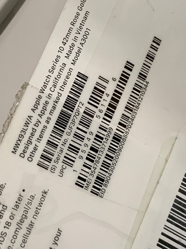 Photo 1 of Apple Watch Series 10 GPS + Cellular 42mm Smartwatch