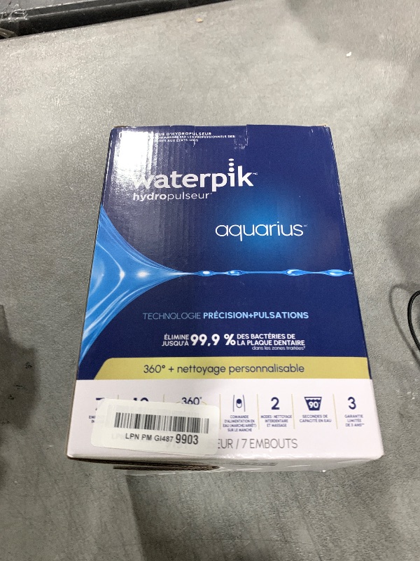 View 2 of Waterpik Aquarius Countertop Water Flosser with 10 Settings, 7 Tips, Black