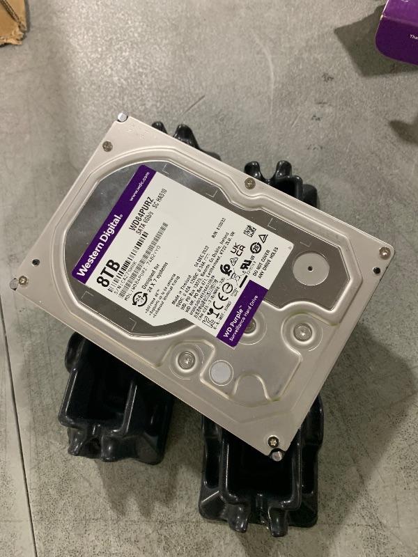 Photo 1 of Western Digital 8TB WD Purple Pro Surveillance Internal Hard Drive HDD - SATA 6 Gb/s, 256 MB Cache, 3.5" - WD8002PURP