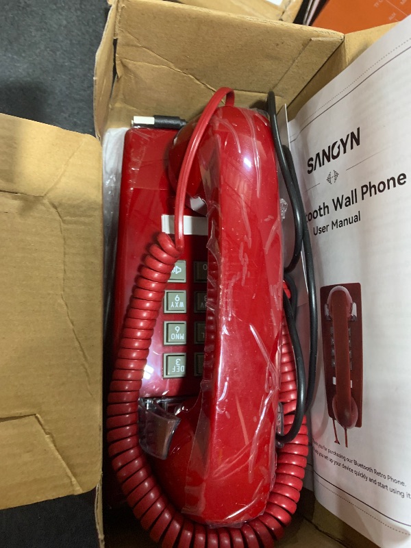 Photo 1 of Sangyn Bluetooth Retro Wall Phone - Red