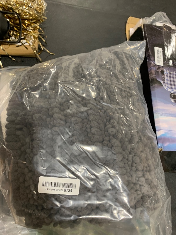 Photo 1 of Smiry Chenille Bath Rug 70X24, Dark Grey