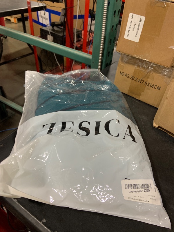 View 2 of ZESICA Women's Maxi Dress - Teal, Medium