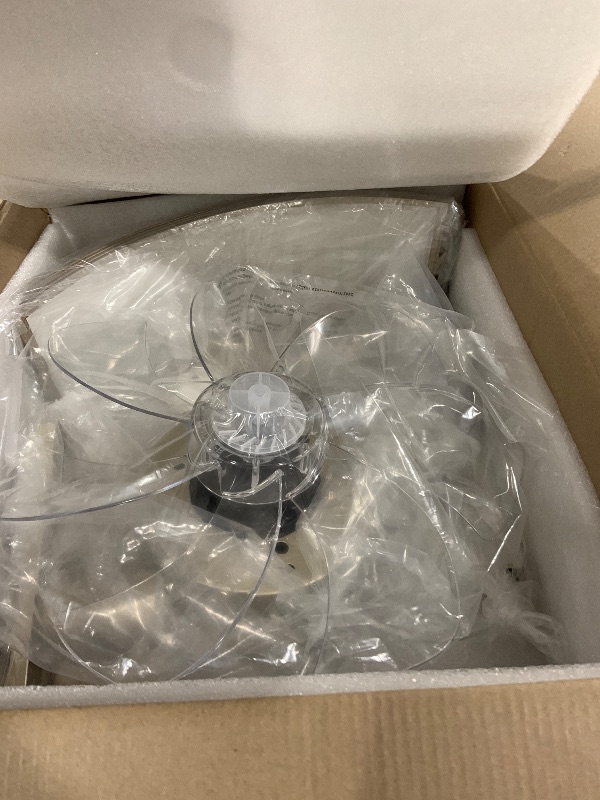 Photo 1 of zheshirui Gold Caged Ceiling Fan with Light, 20" Flush Mount, 6-Speed Remote