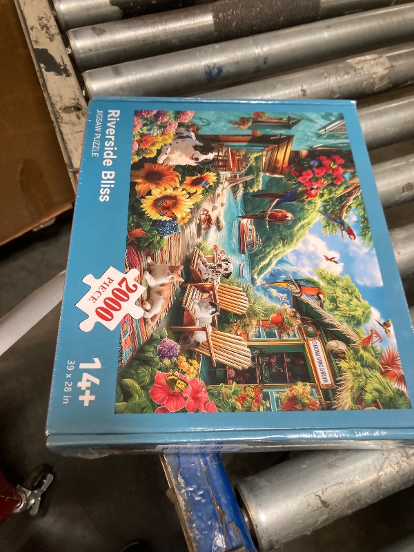 Photo 1 of ** FACTORY SEALED** JJYHULK 2000 Piece Puzzle for Adults, Puzzles for Adults 2000 Pieces, Summer Seaside Flowers Dogs Parrots Jigsaw Puzzles, Challenging Puzzle Perfect for Game Nights, 39" X 28"